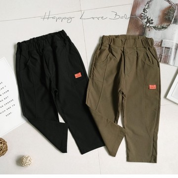 彈力拼接亮橘布標百搭口袋休閒褲 秋冬童裝 男童長褲 男童外出褲 男童褲子 秋冬長褲 秋冬休閒褲