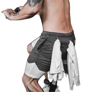 【6色入】新款運動短褲男 夏季速幹大碼網眼 假兩件五分褲子 男士大尺碼運動褲 短褲