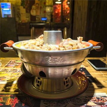 郭場火鍋雞蜂窩煤鋁鍋酒精燃油火鍋環保油中式老北京火鍋家用鋁鍋