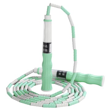 Jane&Nini Toy 兒童初學竹節跳繩 綠色 安全材質 輕巧便攜  握把1.5 x 2.2cm 整體長度283cm  1條