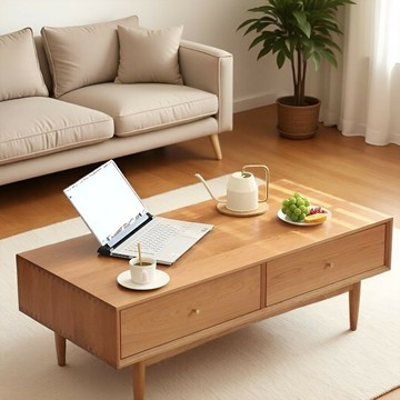 免運/公司貨 茶幾 原木茶幾 實木茶几 實木茶幾 一體客廳簡約木色小戶型家具電視柜茶幾 原木色家用北歐 可開發票 全館五折 工廠現貨直銷 新品特價 z10252