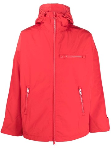 Diesel - logo-print parka - men - Polyester/Polyurethane - 44 - Red