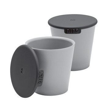 丹麥BIBS - Cup Set 學習杯(2入組)-雲灰
