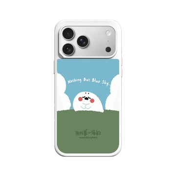 iPhone 17 Pro Max SolidX 白 - 無所事事小海豹 The Nothing Seal - 藍藍天空