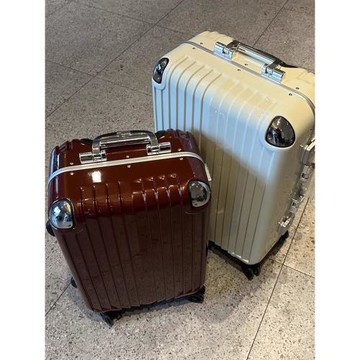 日系亮色拉桿箱酒紅色旅行箱20寸男女皮箱潮流行李箱靜音輪時尚包