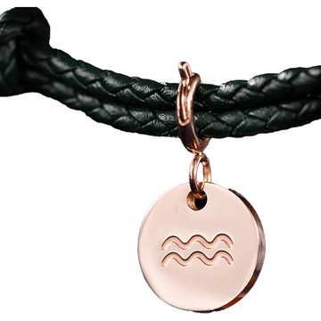 RADIANT STAR 璀璨之星 可換墜飾星座符號可調式真皮編織手環 RS自訂 VRS148-159  水瓶座