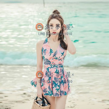 游泳衣女連體性感韓國大碼泳裝 泡溫泉遮肚顯瘦女士【淘夢屋】