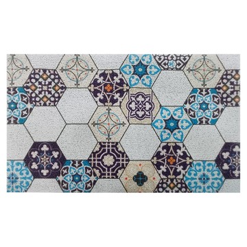 可自由剪裁去泥刮沙彈力絲圈地墊 PVC材質  波西米六角  45 x 75cm  1個