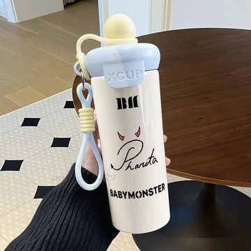 MONSTIEZ💖babymonster周邊 小卡娃娃鑰匙扣 臺北場 貝貝怪獸 寶怪浮球保溫杯大容量便攜316不鏽鋼咖