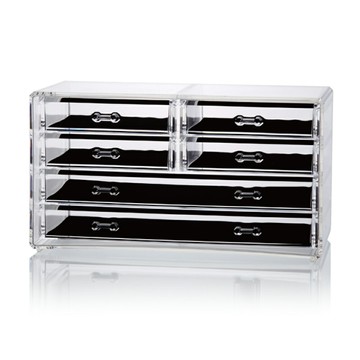 四層六格抽屜透明壓克力飾品收納盒(30.8x15.5x16.8cm) #1638