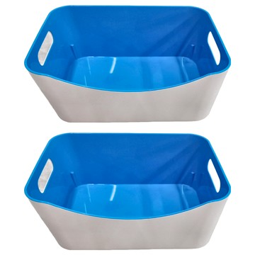 KEYWAY 聯府 收納籃 3.45L  大(243 x 171 x 104mm)  白色 + 藍色  2個