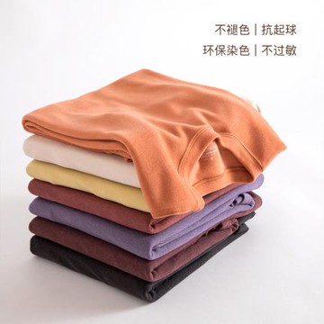 雙面德絨保暖內衣女小圓領套裝發熱純色秋衣秋褲中青年線衣線褲冬