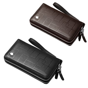 CHOSEN 紳士雙層拉鍊男款手拿包 長皮夾 LW100311