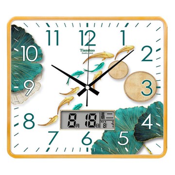 靜音家用掛鐘臥室掛表客廳石英鐘日歷鐘表創意時鐘簡約現代鐘