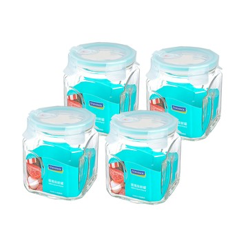 Glasslock 氣孔式玻璃保鮮罐/醃漬罐/梅酒罐1500ml(四入組)