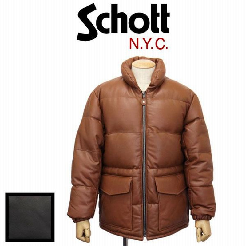 Schott (ショット) 2250025 3121033 LEATHER CLASSIC DOWN JKT クラシック レザーダウンジャケット  全2色 | LINEブランドカタログ