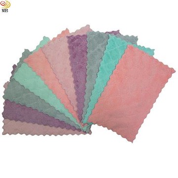 月陽超值10入25X14雙面加厚超細纖維珊瑚絨雙層不卡油抹布洗碗巾擦車巾(251410)
