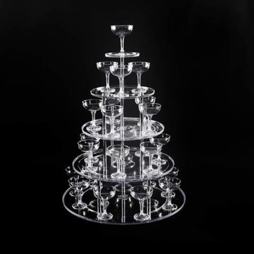香檳倒酒亞克力塑料塔婚慶道具圓形高腳酒塔架子香檳婚慶燭臺塔