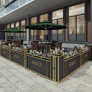 ??快速出貨?? 附發票  戶外鐵藝花箱創意組合外擺花壇圍欄隔斷花槽售樓部商業街廣場花架