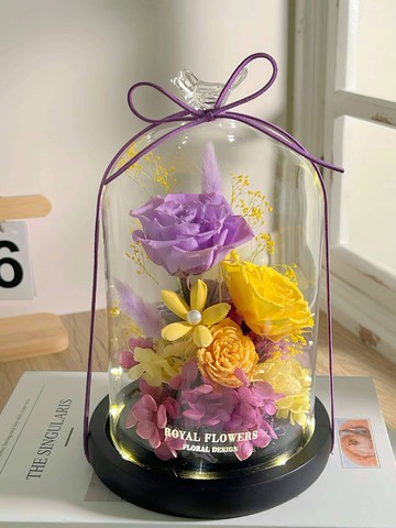 永生花 玻璃鐘罩夜燈