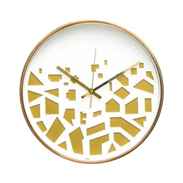 【現貨】Lovel 30cm 3D立體古銅金框靜音時鐘-碎片紋(M721RY-WG)