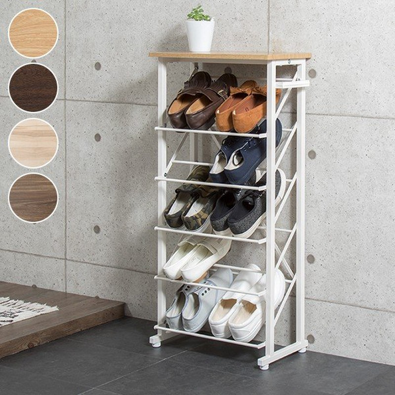 シューズラック スリム 5段 幅50cm 縦長 おしゃれ 下駄箱 靴箱 収納棚 ラック 傘立て オープンラック 靴スタンド 玄関収納 省スペース 魅せる 収納 シューズ 通販 Lineポイント最大0 5 Get Lineショッピング