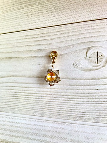 黑色花飾可翻轉的水晶玻璃