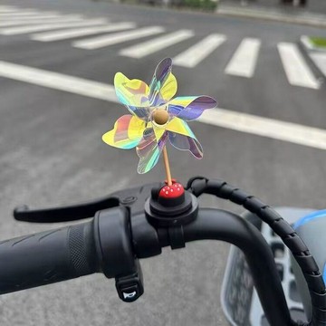 新款【upton】風吹可轉電動電瓶車裝飾品旋轉風車摩托車自行車創意可愛車載擺件