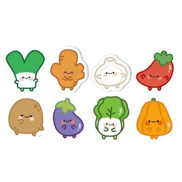 調味生活 壓克力磁鐵夾-蔥仔/薑尼/蒜桃/辣醬/薯薯/茄寶/小白菜/胖金