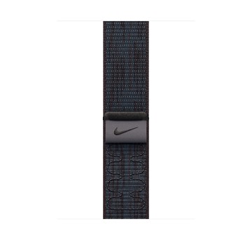 Apple 46 公釐黑色配藍色 Nike 運動型錶環
