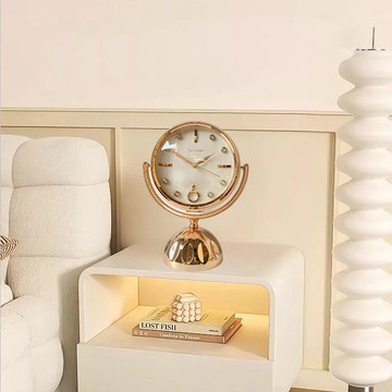 免運 開立發票 康巴絲座鐘臺鐘客廳準確家用臺式輕奢簡約新中式靜音鏡子臺鐘 快速出貨