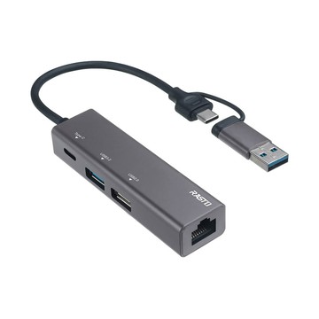 多功能擴充座 RH12 鋁製 USB3.2 + RJ45 高速網卡集線器