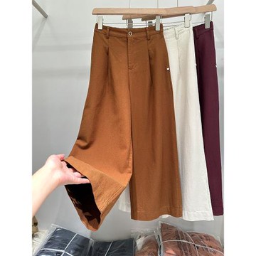 特價高腰貝殼扣闊腿褲女早秋寬松百搭直筒褲休閑顯瘦百搭減齡褲子