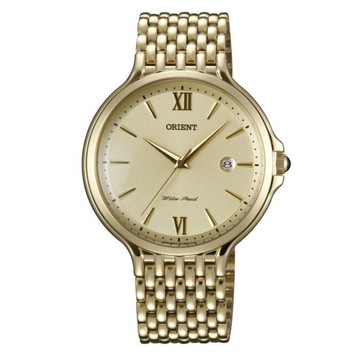 ORIENT 東方錶 CLASSIC DESIGN系列 (FUNF7003C) 懷舊復古風石英錶 五珠鍊帶 金色 40.5mm｜樂天全館特惠中★指定刷卡回饋10%