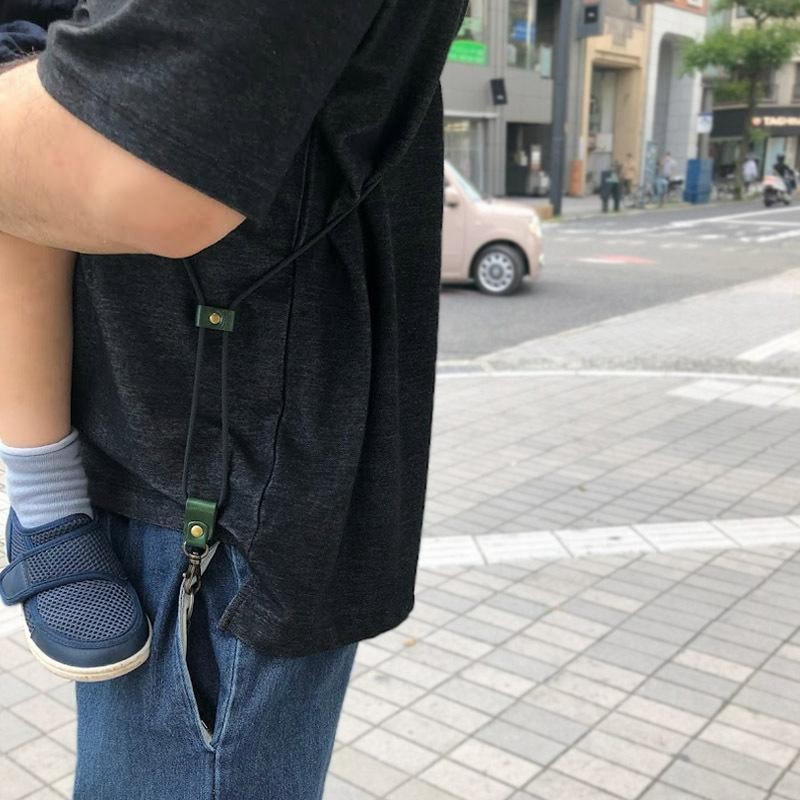 訳あり スマホショルダー ショルダーストラップ 本革×パラコード