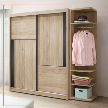 AS雅司-里斯5x7尺推門衣櫥-150.5x61x197cm--只有紅框部分