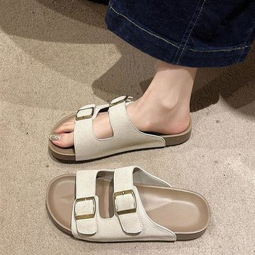 【Alice】韓國設計人氣搭配羅馬鞋一腳蹬懶人鞋娃娃鞋厚底鞋勃肯涼鞋編織涼鞋(包頭/厚底/涼拖鞋/洞洞鞋/增高鞋)淺杏色