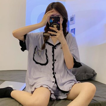 純棉睡衣女士夏季短袖2023年新款簡約高級感寬松可外穿家居服套裝