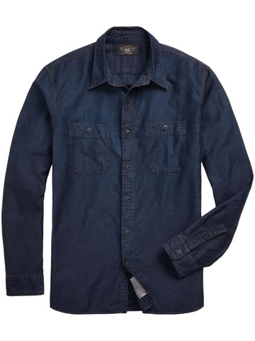 Ralph Lauren RRL - Cameron cotton-linen shirt - men - Cotton/Linen/Flax - M - Blue