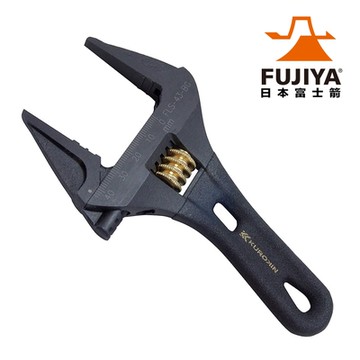 【FUJIYA日本富士箭】活動板手大開口43mm-短版黑金(FLS-43-BG)