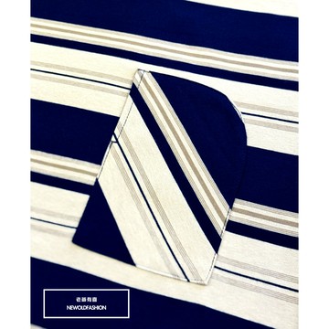 E7th.厚磅斜紋口袋短T-藍(E7SN80762503)