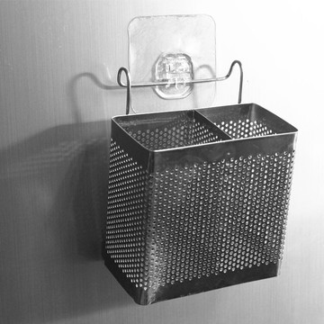 不銹鋼筷子筒吸盤免釘壁掛筷子盒瀝水架掛式瀝水筒餐具收納籠