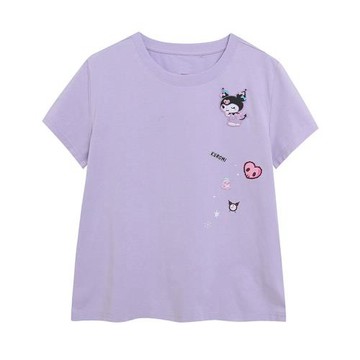 肩章款~多巴胺重工刺繡卡通短袖T恤女士寬松休閑可愛減齡上衣外貿