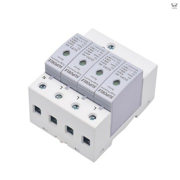 4P 40KA 浪湧保護器 AC 420V 電湧保護器 家電防雷器 導軌式安裝 灰色
