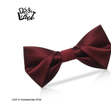 輕奢領結男士新郎結婚禮服伴郎復古紳士正裝勃艮第酒紅色蝴蝶結潮