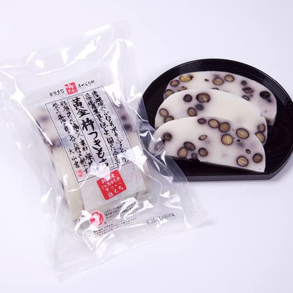 ゆのたに 黄金杵つきもち 黒豆 1袋(標準6枚入／240g)×3袋セット 豆もち 豆餅 新潟魚沼 こがねもち米