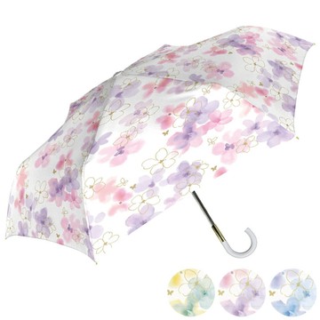 日本中谷 - 抗UV 100%遮光晴雨兼用折疊傘-歐風花朵-粉紅 (55cm)