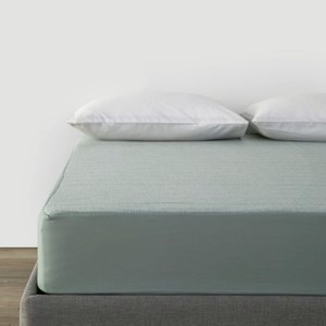 SNOW TOUCH 涼感床包式保潔墊加大 松針綠