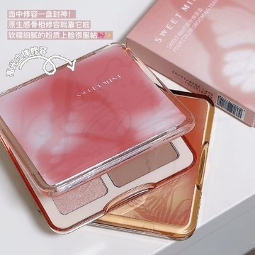 🚀台灣出貨🔥SWEETMINT四色修容盤 修容盤 高光盤 閃粉 高光 四色修容盤高光修容一體盤啞光提亮閃粉高光修容盤