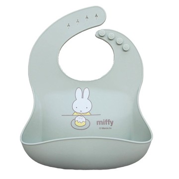 akachan honpo - 矽膠圍兜-米飛兔-綠色